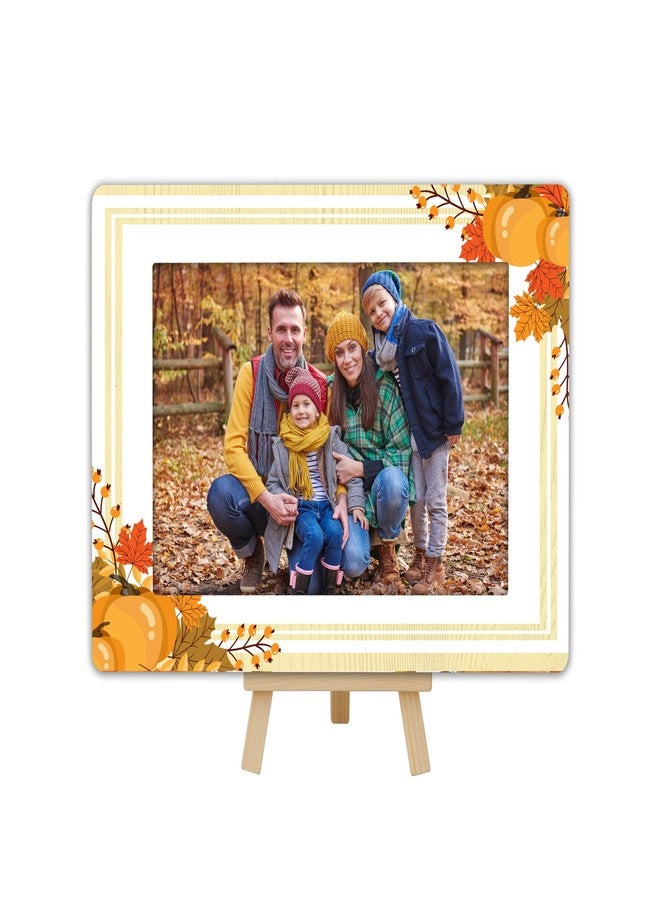 OXRUN Fall Picture Frame, Thanksgiving Gifts Wooden Photo Frame with Easel, 4x6 Autumn Pumpkin Picture Frames for Tabletop Display Photo Insert - J04 - Image 1
